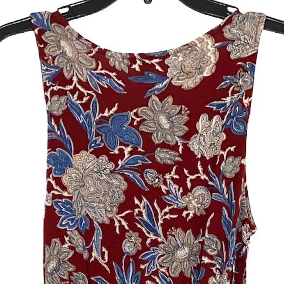 NWOT LUCKY BRAND Maroon Floral Print Tank Dress Size Extra Small - Picture 3 of 6